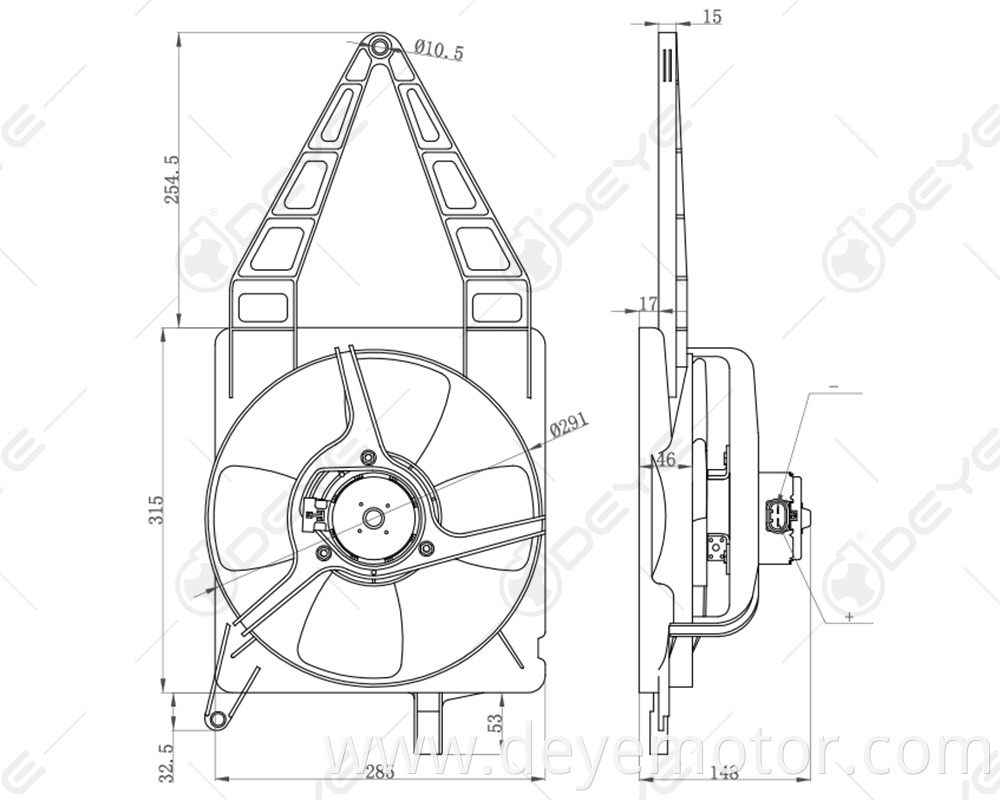 22061461 1314518 motor fan cooling radiator for OPEL CORSA TIGRA VITA CHEVROLET